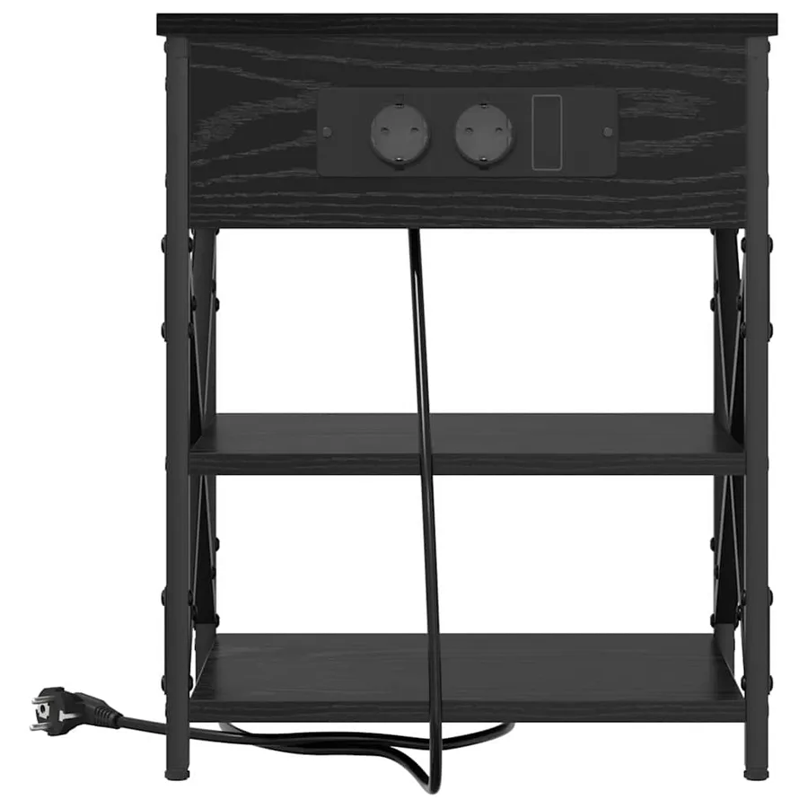 Cabinet de chevet avec étagère 2 pcs Chêne noir 41 x 31 x 51 cm - 6