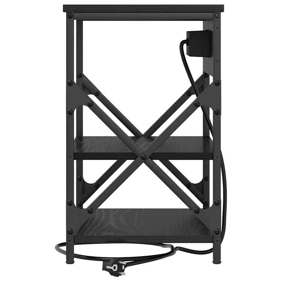 Cabinet de chevet avec étagère 2 pcs Chêne noir 41 x 31 x 51 cm - 7