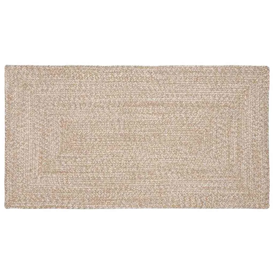 Tapis de surface Naturel et Blanc 100 x 200 cm Jute