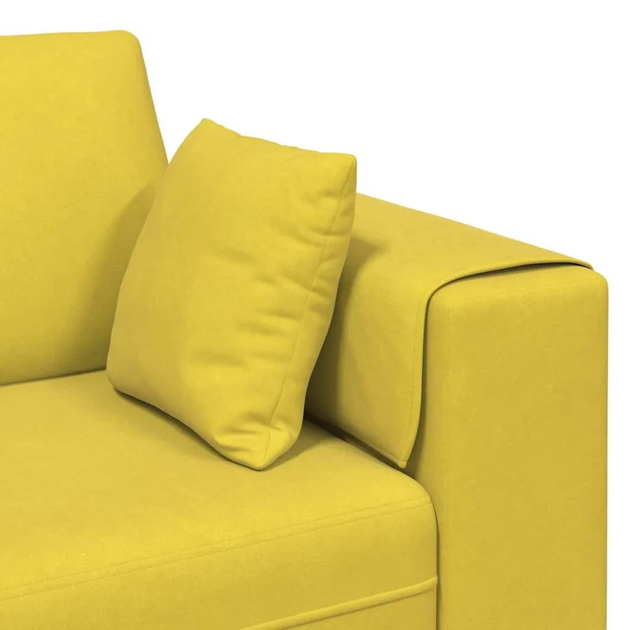 Canapé Jaune 250 x 77 x 76 cm Velours - 7