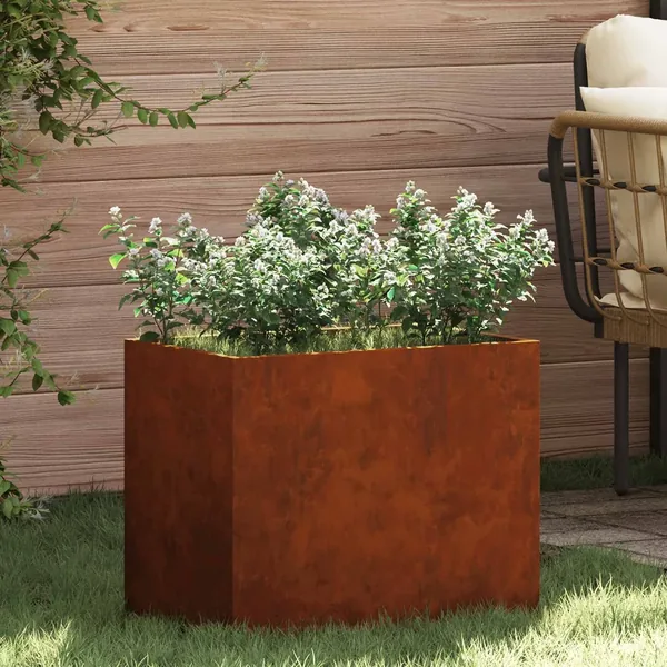 Cache-pot de jardin Rouillé 50 x 32 x 40 cm Acier patiné