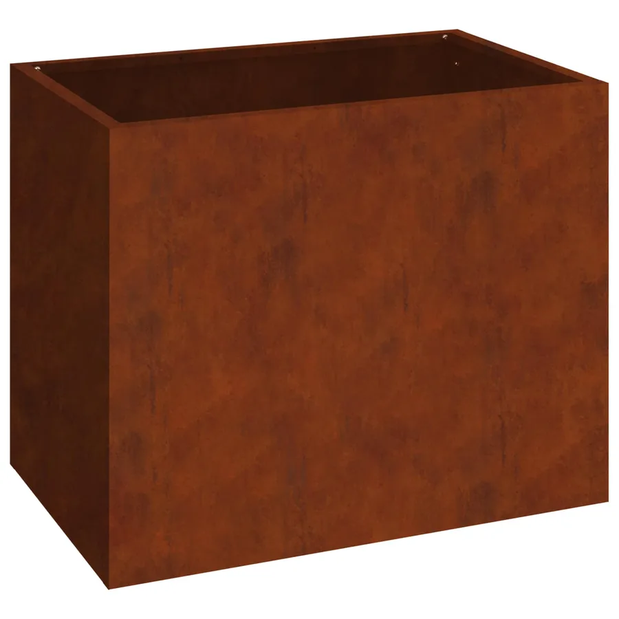 Cache-pot de jardin Rouillé 50 x 32 x 40 cm Acier patiné - 2