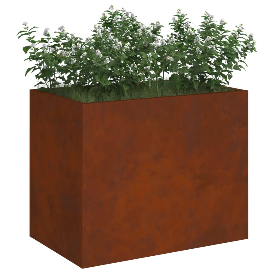 Cache-pot de jardin Rouillé 50 x 32 x 40 cm Acier patiné - 3