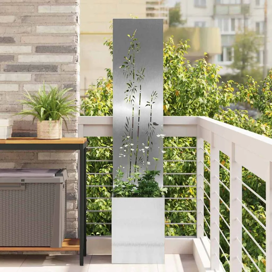 Écran de confidentialité de jardin Floral Argent 32 x 140 cm
