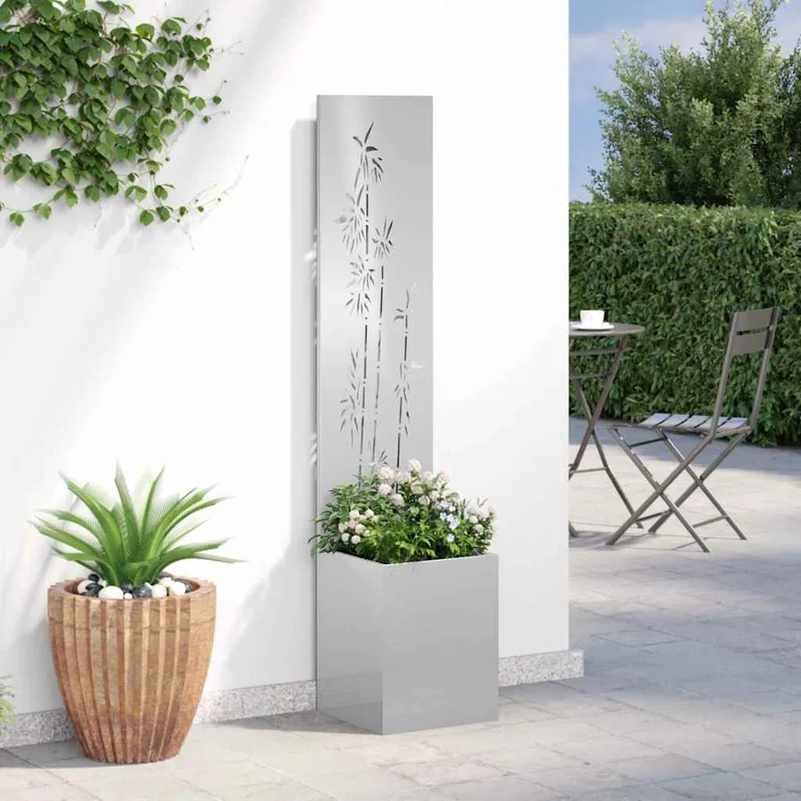 Écran de confidentialité de jardin Floral Argent 32 x 140 cm - 4