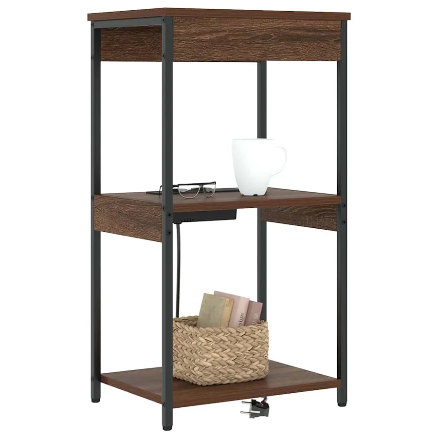 Cabinet de chevet Chêne brun 41 x 31 x 76 cm Bois d'ingénierie - 3