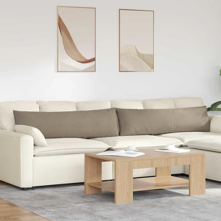 Coussins de canapé 2 pcs Taupe 145 x 40 cm tissu