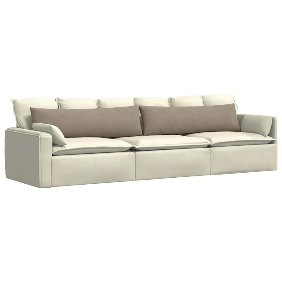 Coussins de canapé 2 pcs Taupe 145 x 40 cm tissu - 3