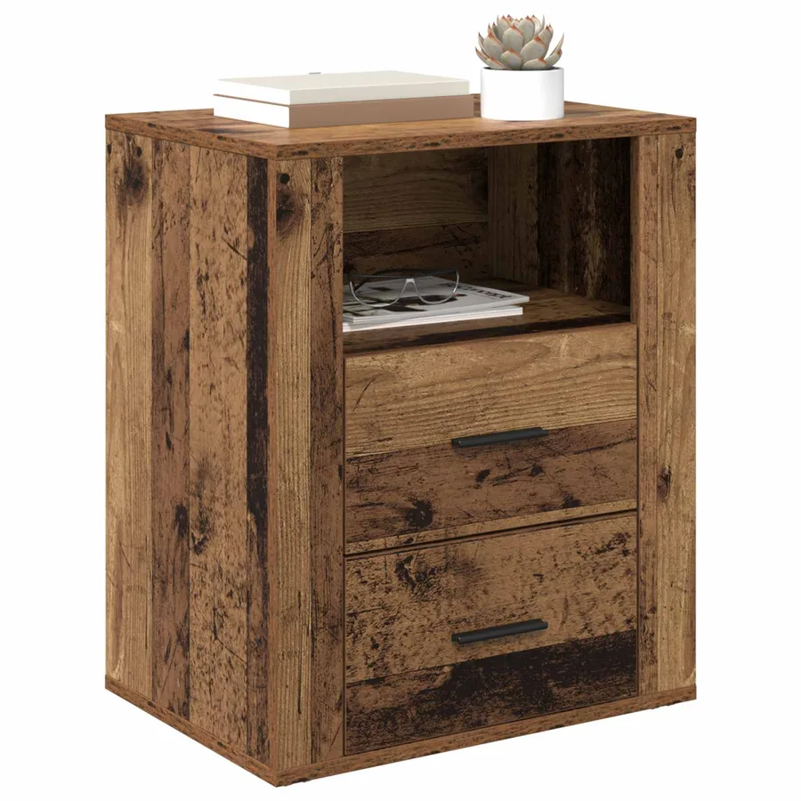 Cabinet de chevet Bois ancien 35 x 50 x 60 cm Bois d'ingénierie - 3