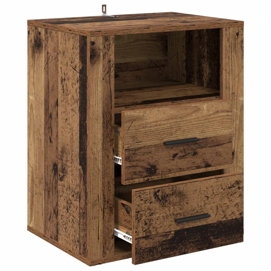 Cabinet de chevet Bois ancien 35 x 50 x 60 cm Bois d'ingénierie - 5