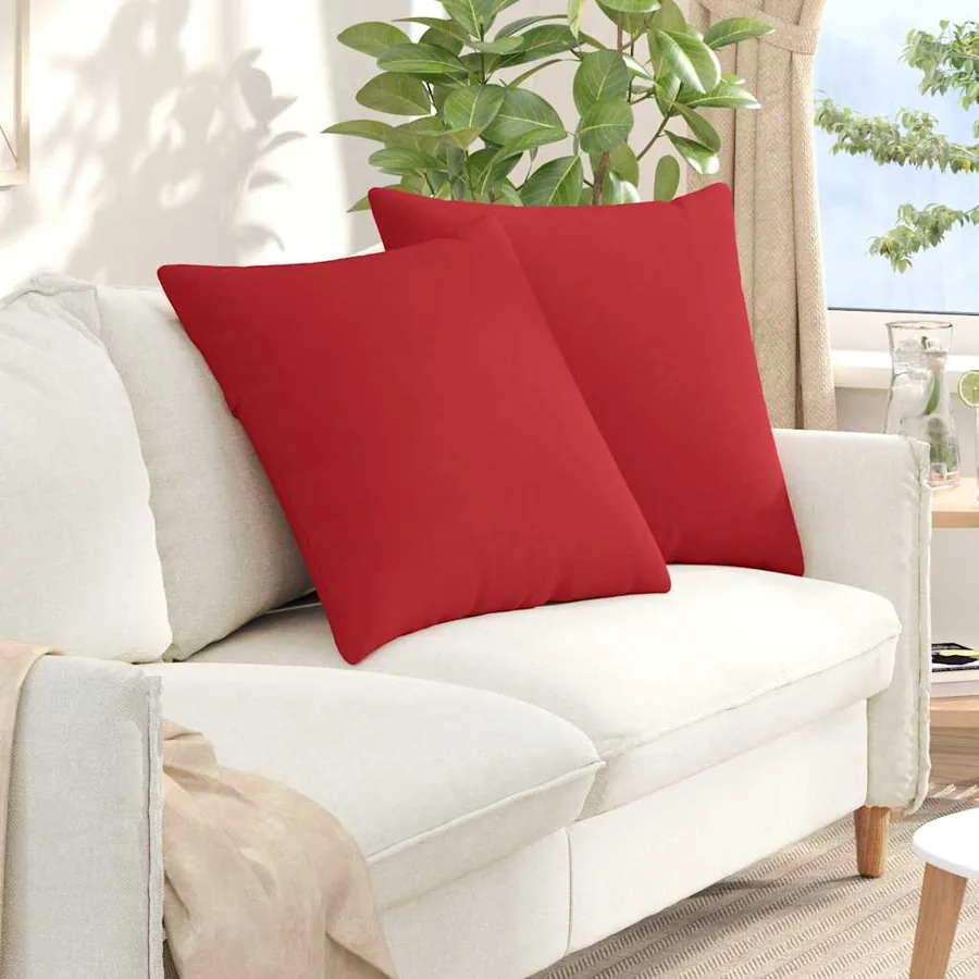 Coussins de canapé 2 pcs Rouge 80 x 80 cm tissu
