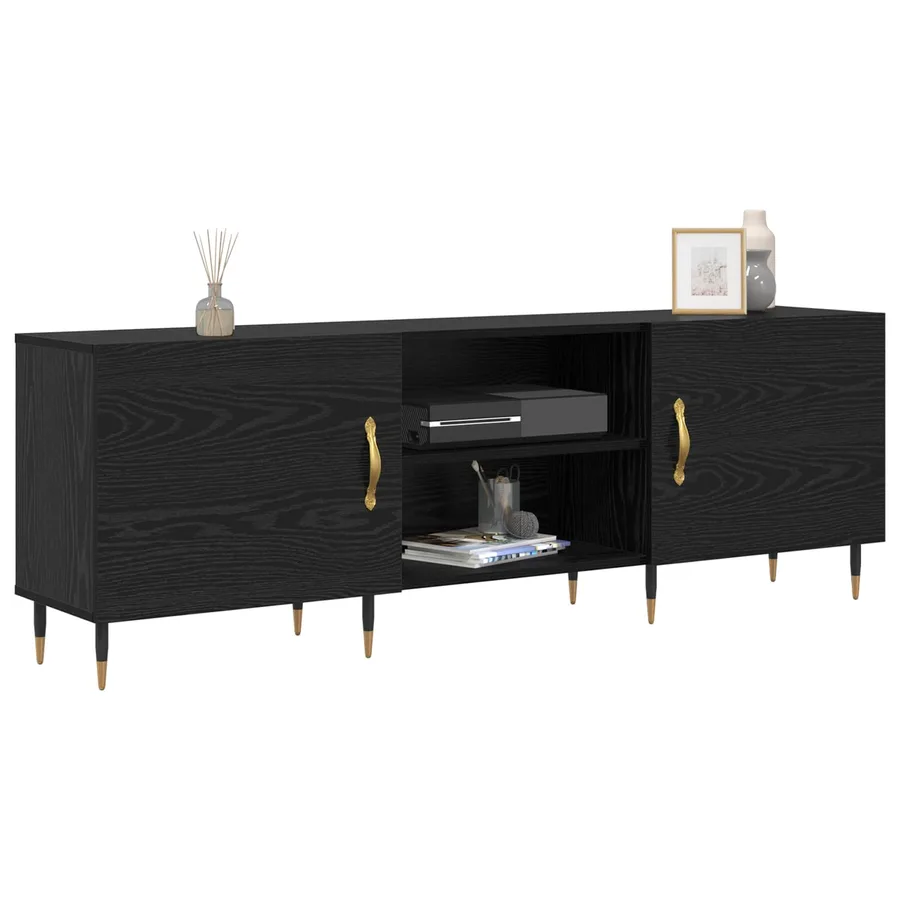 Meuble TV Chêne noir 150 x 30 x 50 cm Bois d'ingénierie - 3