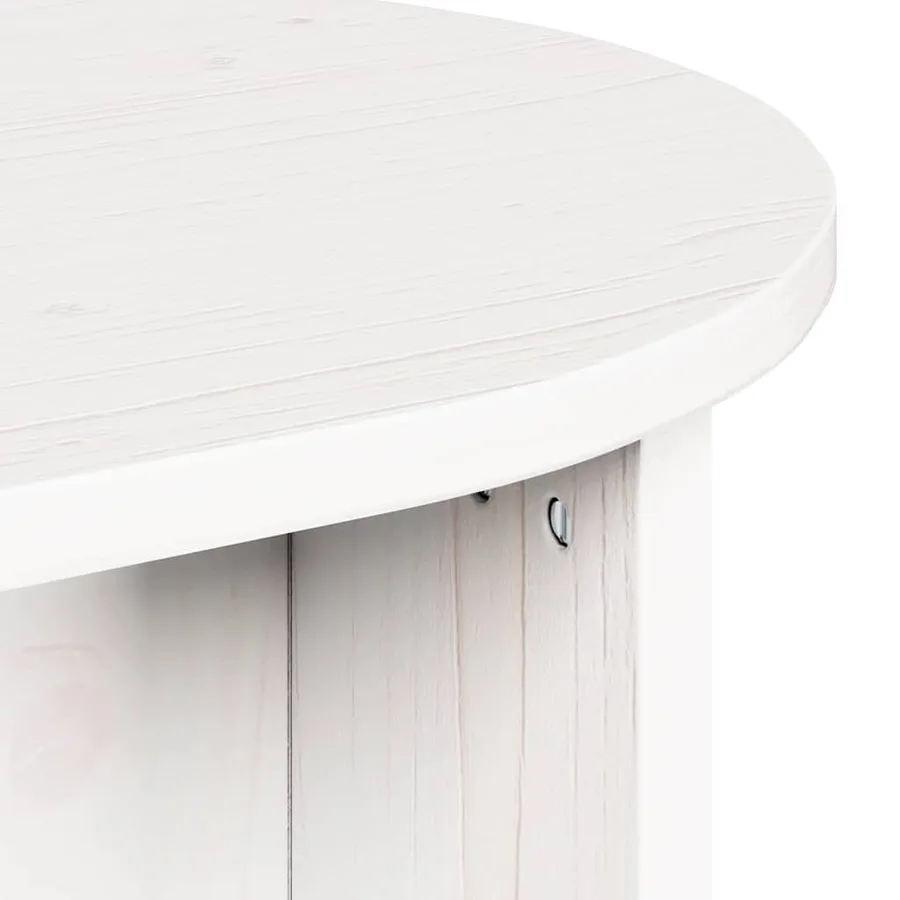 Table basse Blanc 80 x 39,5 x 35 cm Bois de pin massif - 10