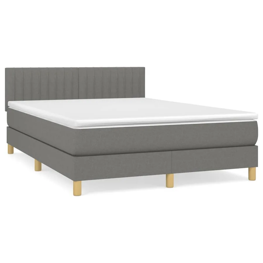 Sommier à lattes de lit avec matelas Gris foncé 140x200cm Tissu - 2