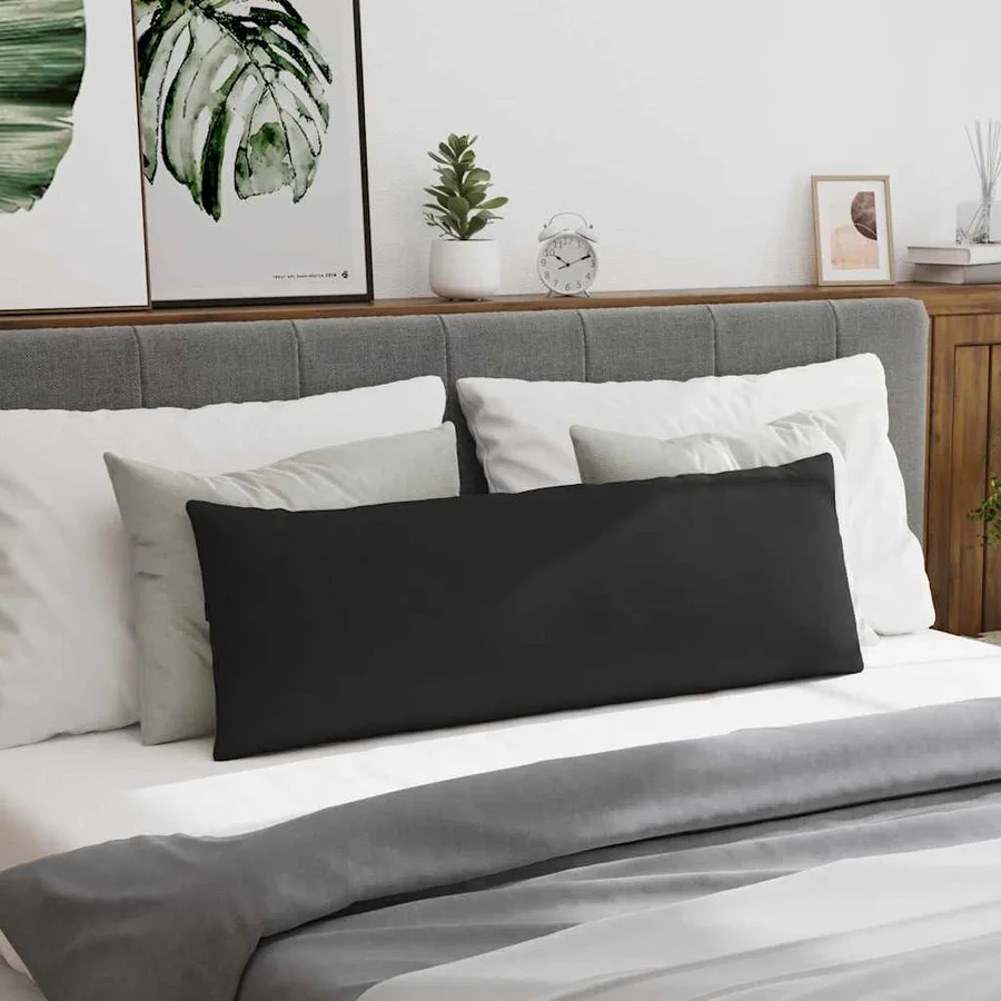 Coussins de canapé 2 pcs Noir 120 x 40 cm tissu - 4