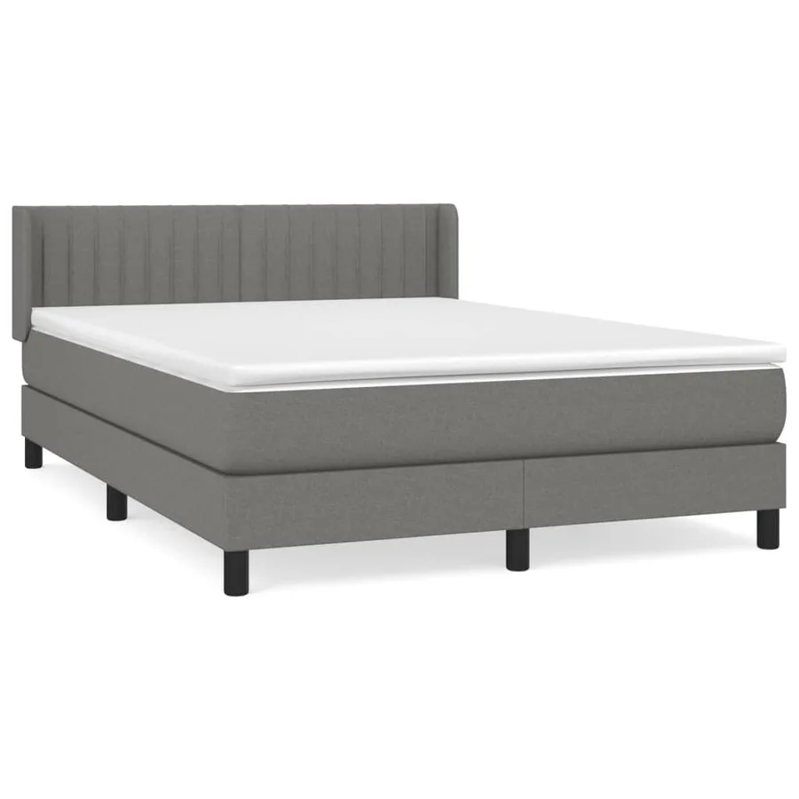 Sommier à lattes de lit avec matelas Gris foncé 140x200cm Tissu - 2