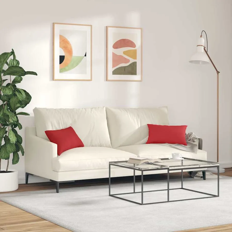 Coussins de canapé 2 pcs Rouge 50 x 30 cm tissu - 4