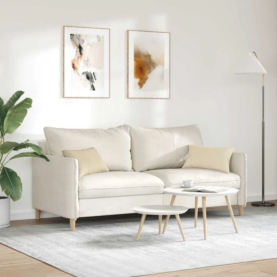 Coussins de canapé 2 pcs Crème 50 x 30 cm tissu - 4