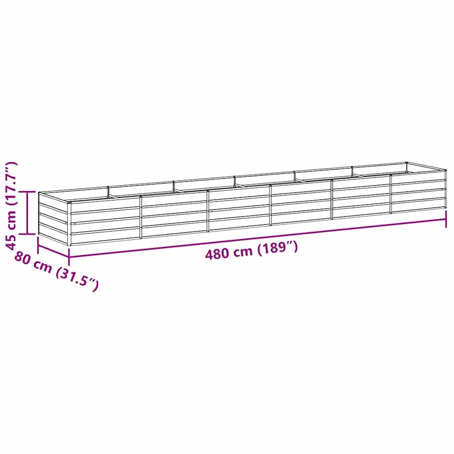 Jardinière surélevée Marron Clair 480 x 80 x 45 cm - 13