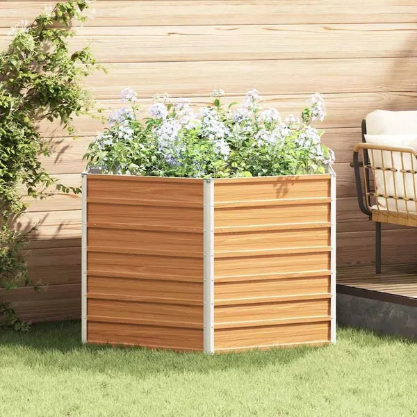 Jardin surélevé Marron Clair 129 x 129 x 77 cm Acier galvanisé