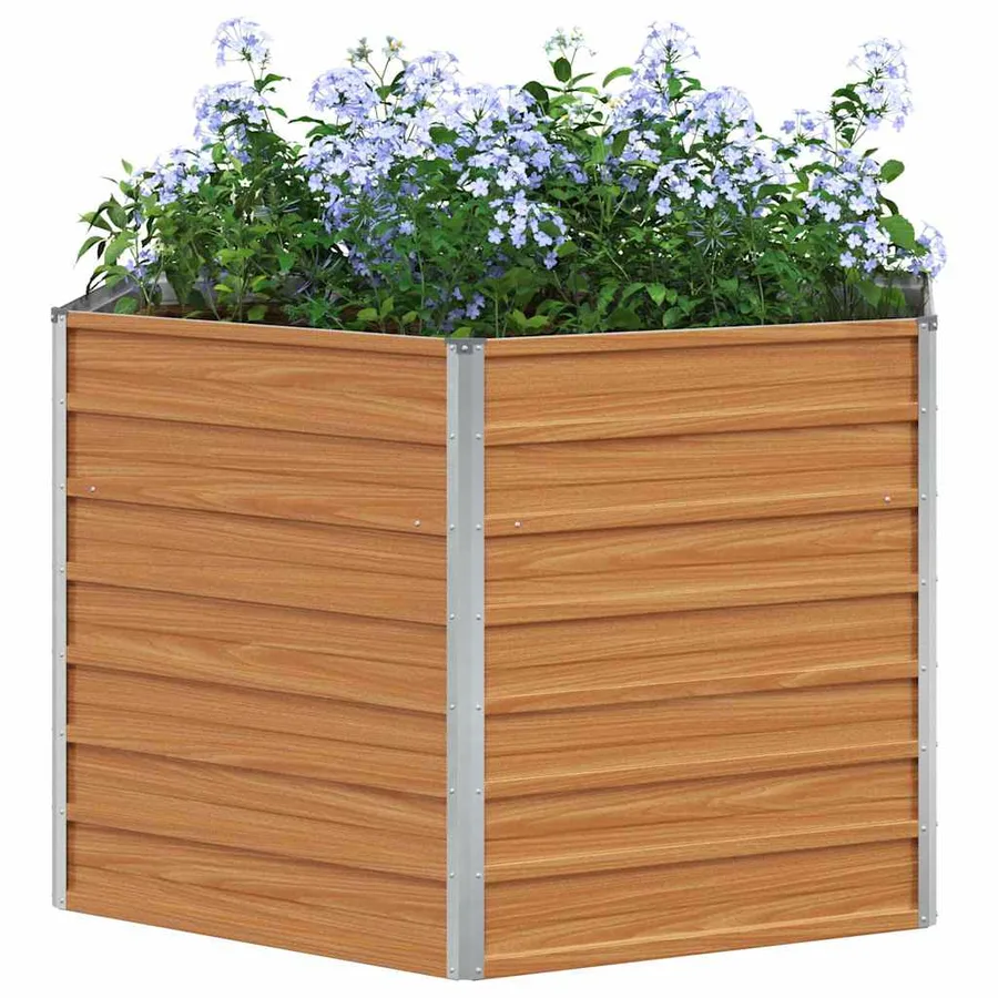 Jardin surélevé Marron Clair 129 x 129 x 77 cm Acier galvanisé - 3