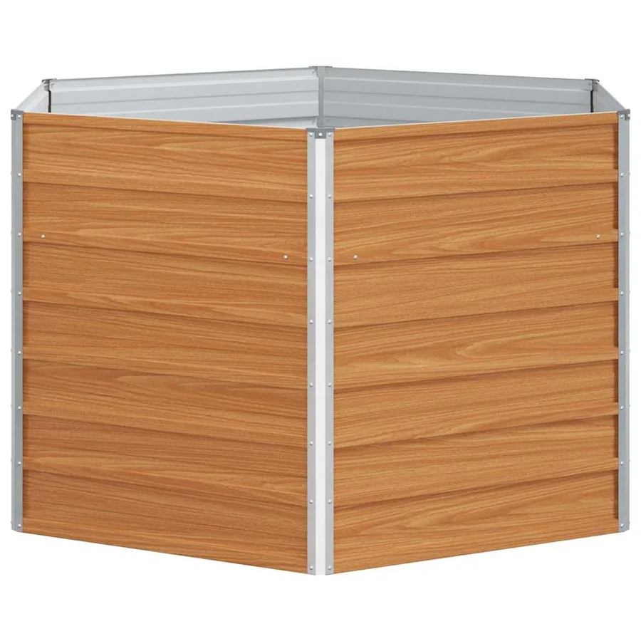 Jardin surélevé Marron Clair 129 x 129 x 77 cm Acier galvanisé - 6