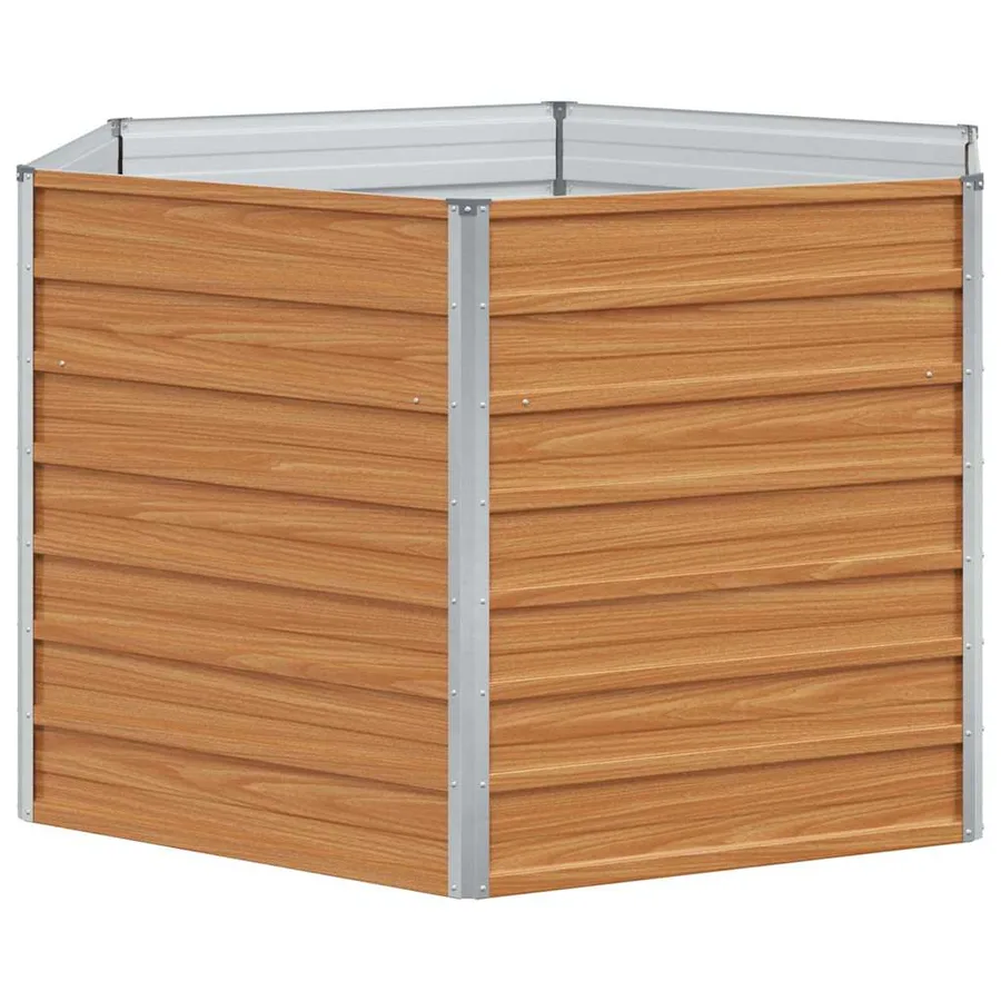Jardin surélevé Marron Clair 129 x 129 x 77 cm Acier galvanisé - 7