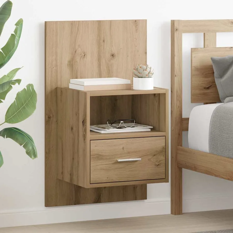 Cabinet de chevet 2 pc Chêne artisanal 50 x 32.5 x 80cm
