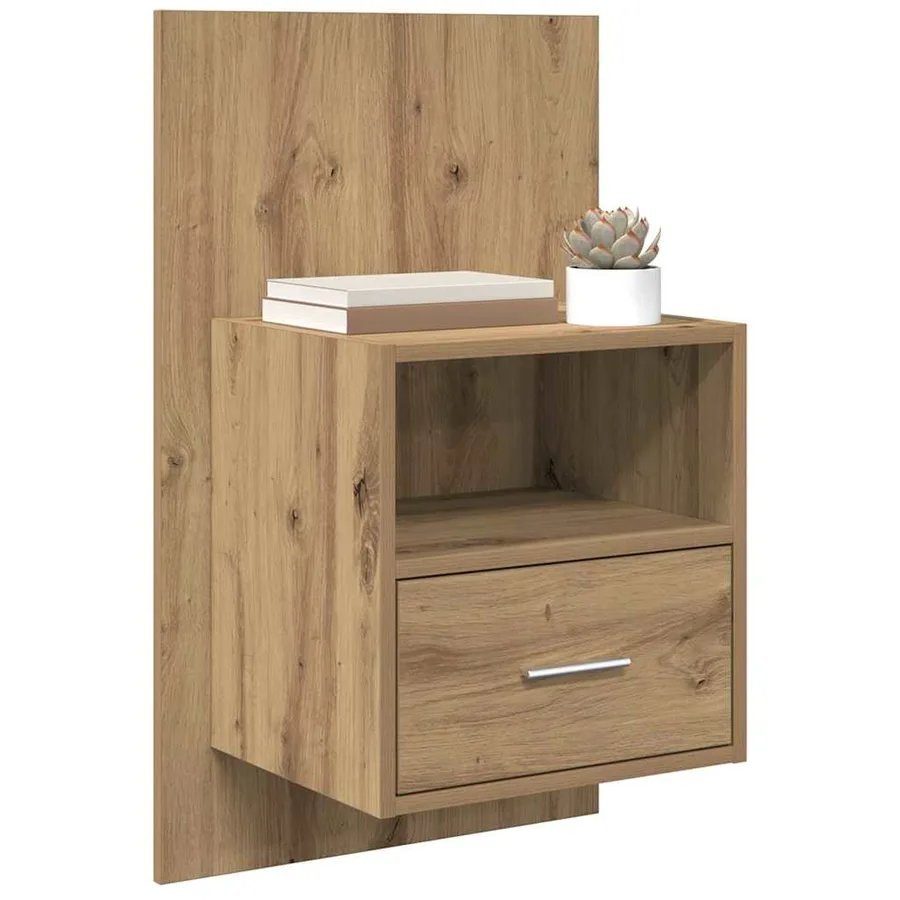 Cabinet de chevet 2 pc Chêne artisanal 50 x 32.5 x 80cm - 3