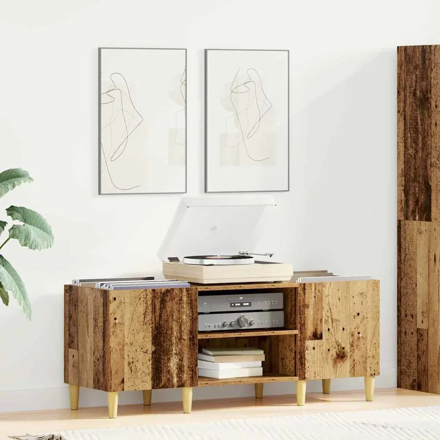 Meuble à vinyles Bois Ancien 121 x 38 x 48 cm Bois d'ingénierie
