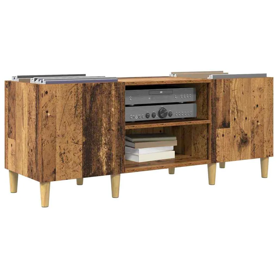 Meuble à vinyles Bois Ancien 121 x 38 x 48 cm Bois d'ingénierie - 3