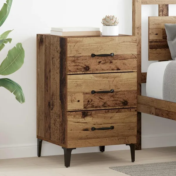 Cabinet de chevet Bois ancien 40 x 40,5 x 66 cm