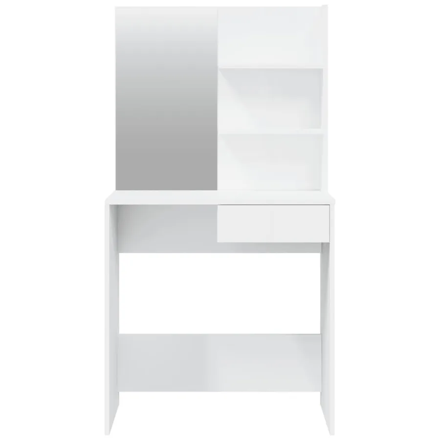 Coiffeuse avec miroir Blanc brillant 74,5x40x141 cm - 6