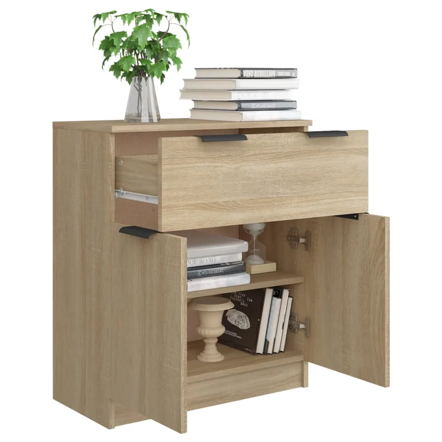 Buffet Chêne sonoma 60x30x70 cm Bois d'ingénierie - 4