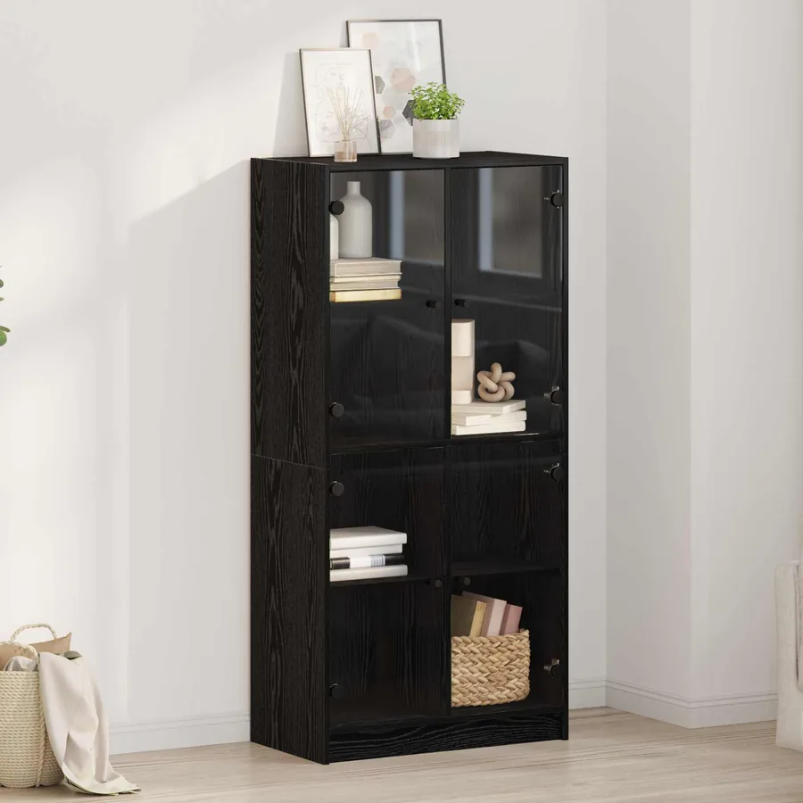 Haut Armoire Chêne noir 68 x 37 x 142 cm Bois d'ingénierie