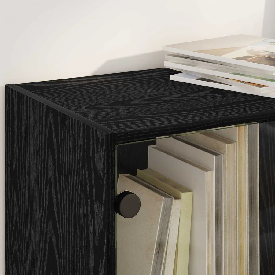 Haut Armoire Chêne noir 68 x 37 x 142 cm Bois d'ingénierie - 4