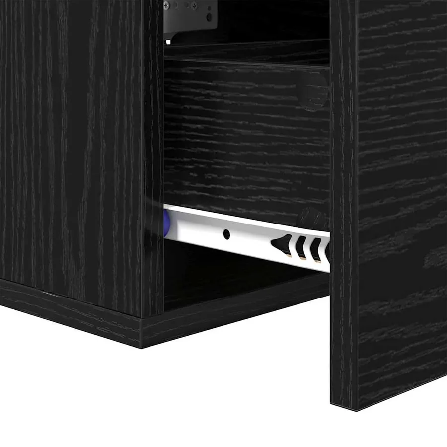 Cabinet de chevet Chêne noir 35 x 35 x 20 cm Bois d'ingénierie - 9