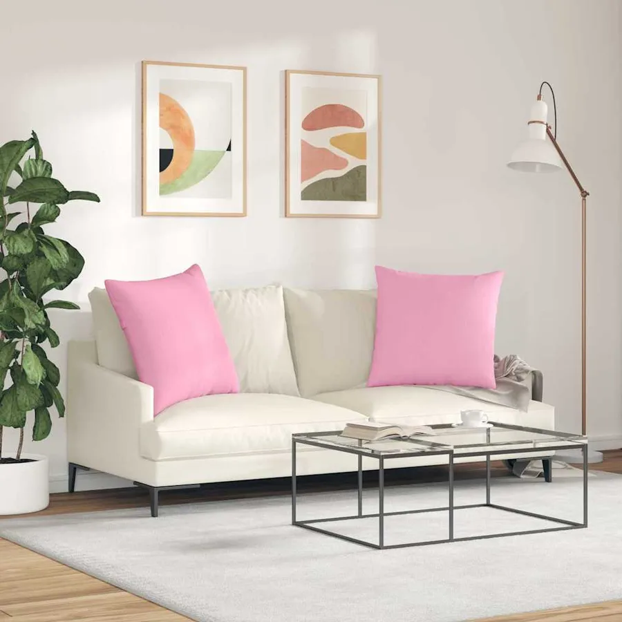 Coussins de canapé 2 pcs Rose 60 x 60 cm tissu - 4