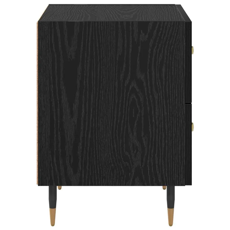 Cabinet de chevet avec tiroir Chêne noir 40 x 35 x 47,5 cm - 7