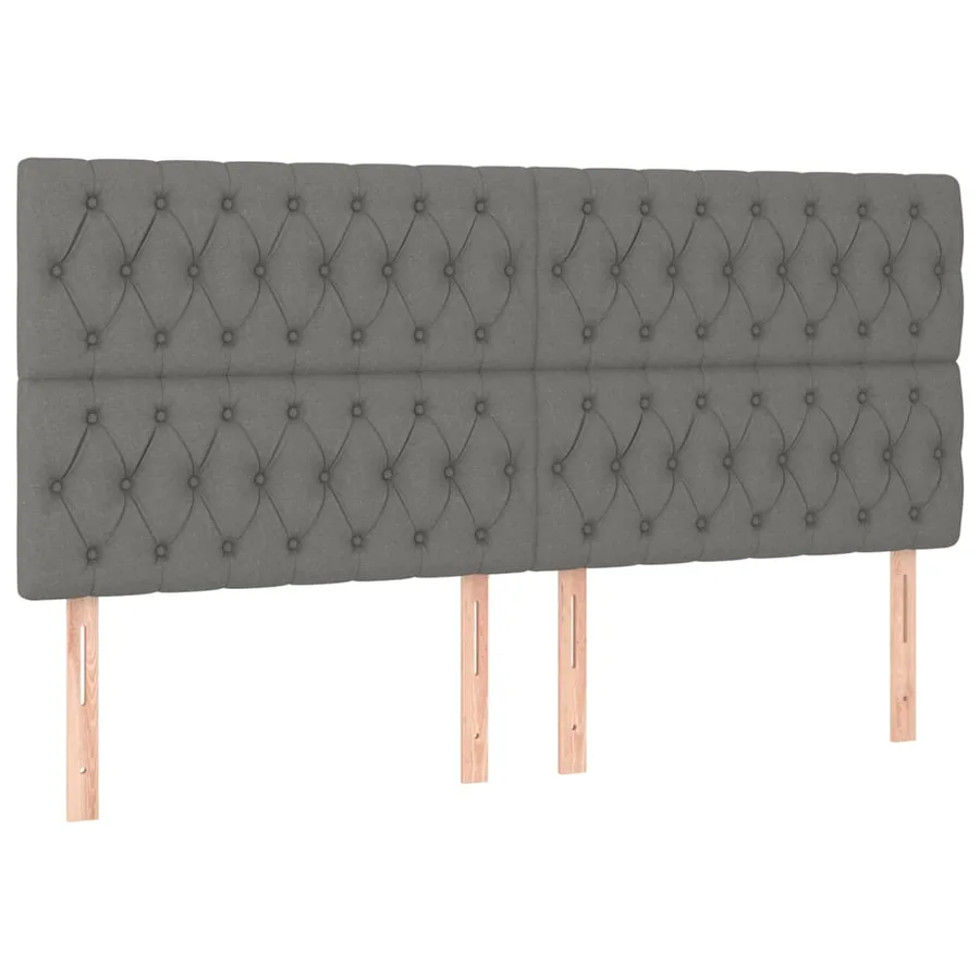 Tête de lit à LED Gris foncé 200x7x118/128 cm Tissu - 4