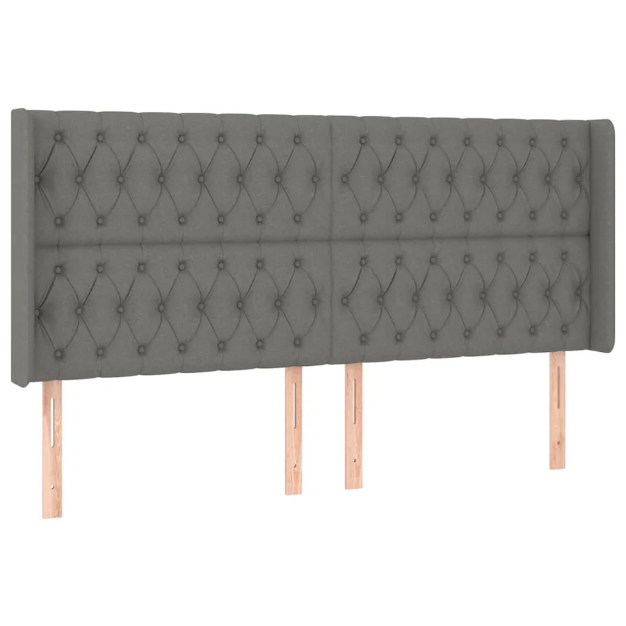 Sommier à lattes de lit matelas LED Gris foncé 200x200 cm Tissu - 7