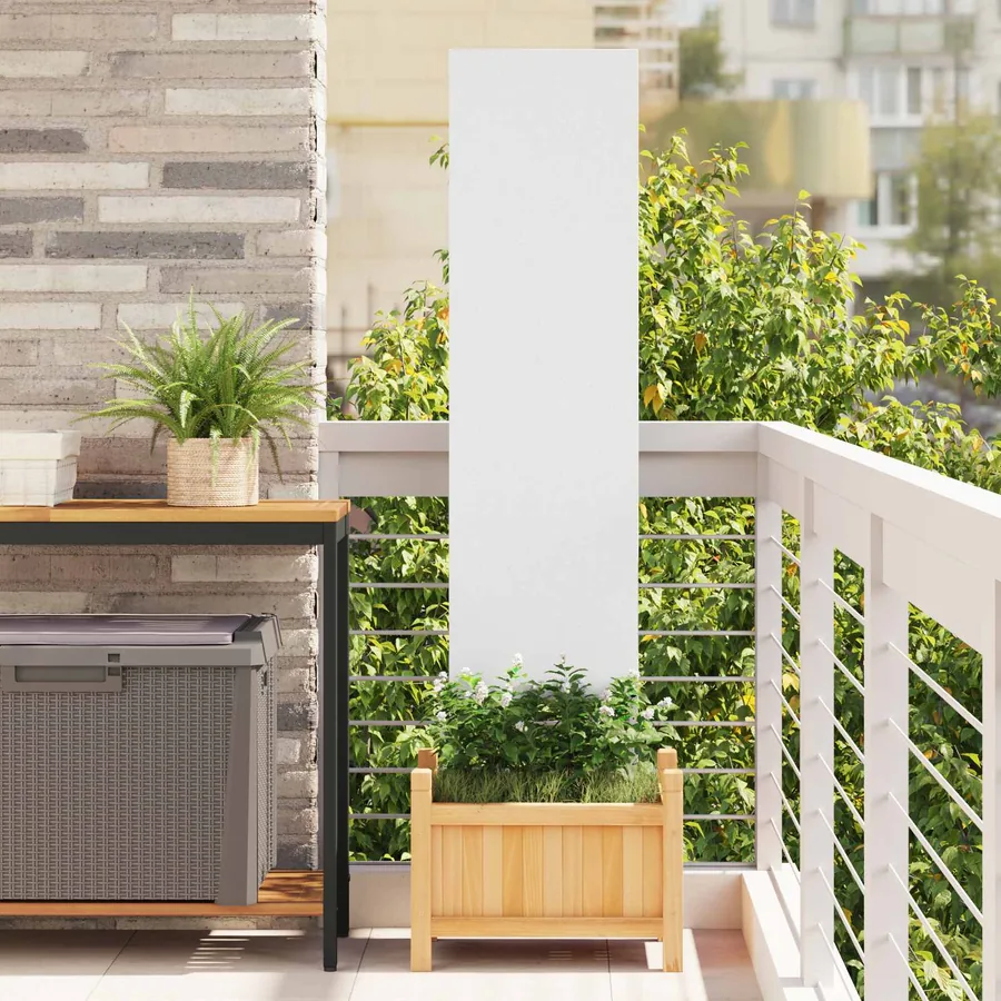 Écran de confidentialité de jardin Fretwork Blanc 32 x 140 cm