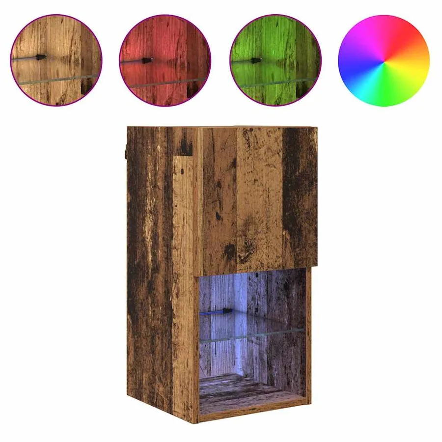 Meuble TV mural Bois ancien 30,5 x 30 x 60 cm Bois d'ingénierie - 4