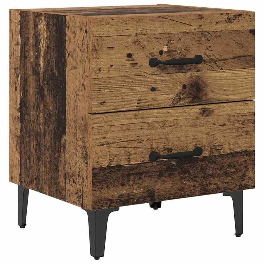 Armoire de lit avec tiroir 2 pcs Bois ancien 40 x 35 x 47,5 cm - 6