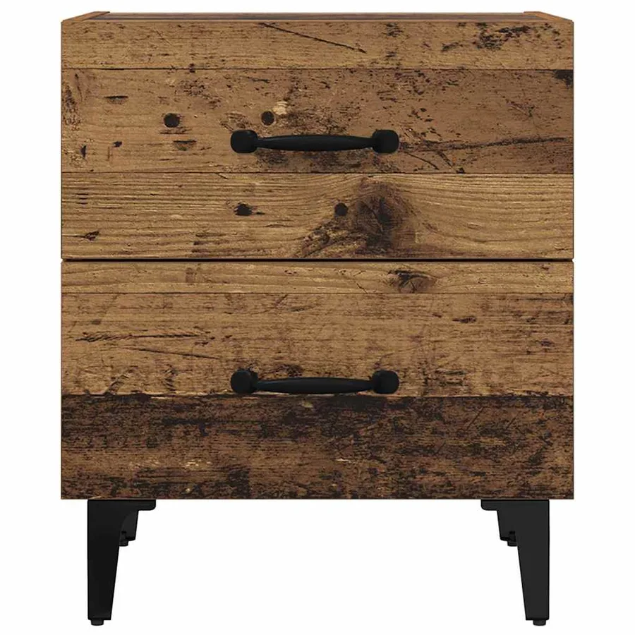 Armoire de lit avec tiroir 2 pcs Bois ancien 40 x 35 x 47,5 cm - 7
