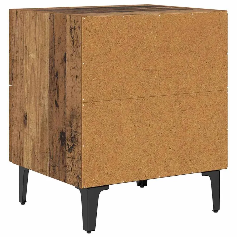 Armoire de lit avec tiroir 2 pcs Bois ancien 40 x 35 x 47,5 cm - 9