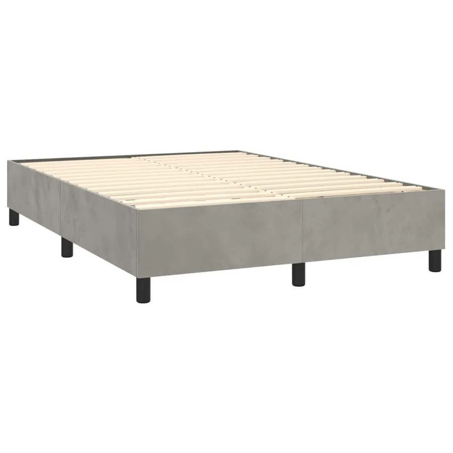 Sommier à lattes de lit matelas et LED Gris clair 140x200 cm - 5