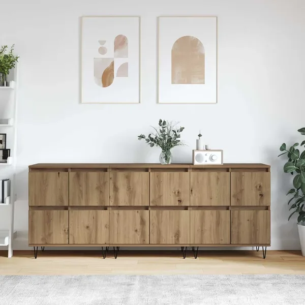 Buffets 3 pcs Chêne artisanal