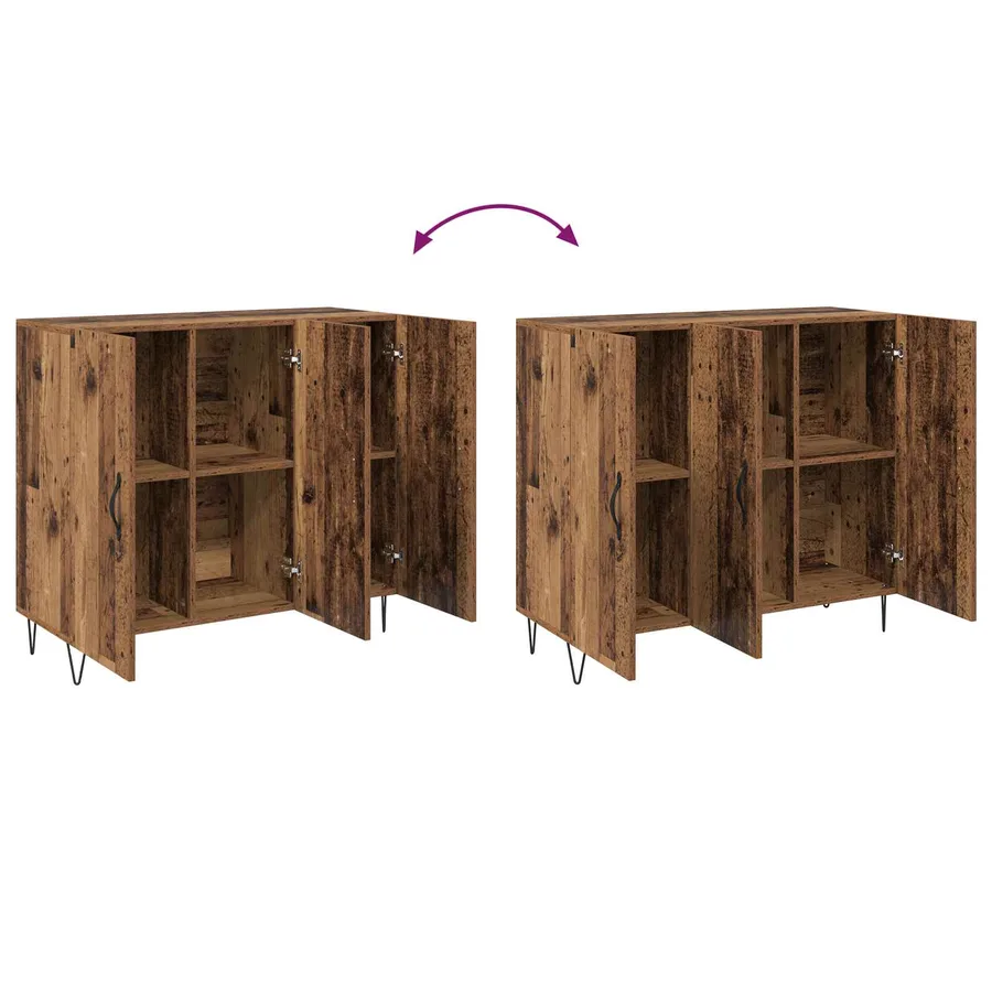 Buffet Bois ancien 90 x 32,5 x 80 cm Bois d'ingénierie - 8