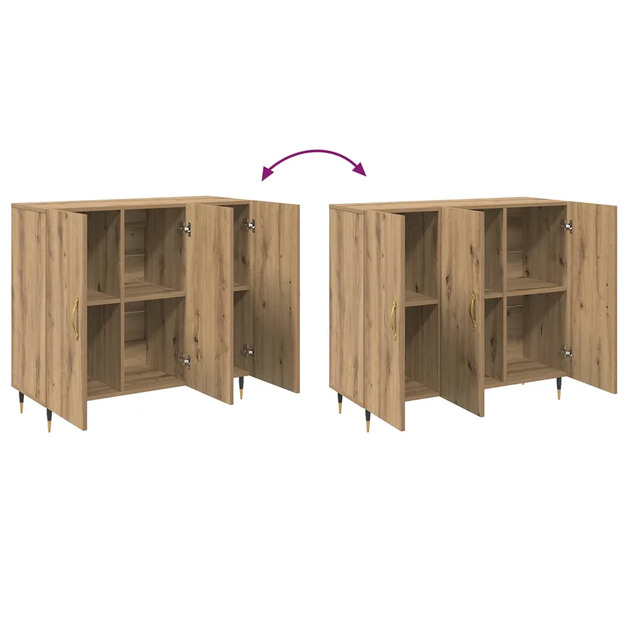 Buffet Chêne artisanal 90 x 34 x 80 cm Bois d'ingénierie - 8